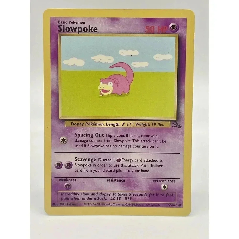 Slowpoke 55/62 Fossil Non Holo Vintage 1999 WOTC Pokemon TCG LP